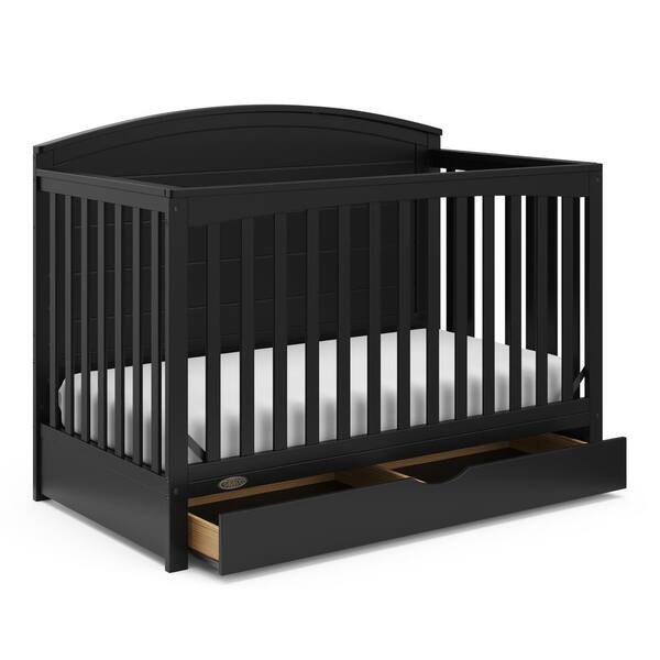 Graco Bellwood Black 5 in 1 Convertible Crib with Drawer 04620 61B