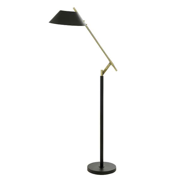 StyleCraft 60 in. Steel Table Lamp for Living Room with Black Metal Shade