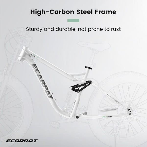 Tenleaf 26 in. x 4 in. Fat Tire Steel Frame Bike Full-Suspension
