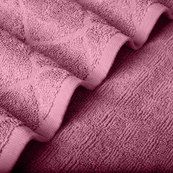 Heatherly 6-Piece Foxglove Textured Cotton Bath Towel Set 4843T7R785 - The  Home Depot