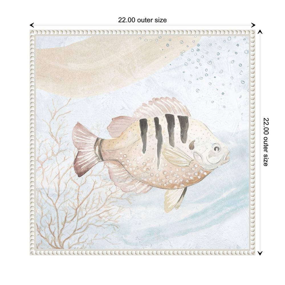 Ocean Oasis Waves Tropical Fish II White Canvas Wall Art