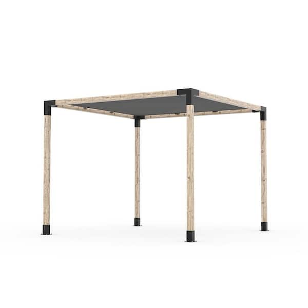 10 ft. x 10 ft. Pergola Kit with Graphite Shade Sail, for 4x4 Wood