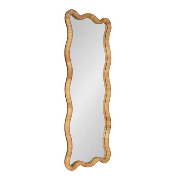 Rahfy Natural 22 in. W x 48 in. H Coastal Rectangle Wood Framed Mirror