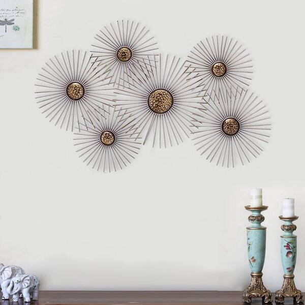 Unbranded 35 in. x 22 in. Round Metal Wall Decor