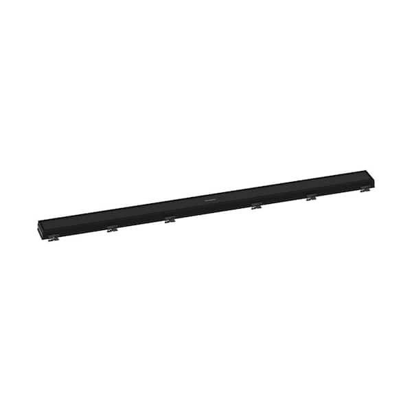 Hansgrohe RainDrain Match Stainless Steel Linear Tileable Shower Drain Trim for 39 3/8 in. Rough in Matte Black