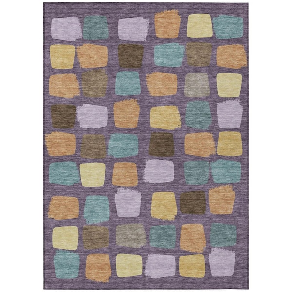 Chantille Machine Washable Indoor/Outdoor Abstract ACN2501 Purple 10 ft. x 14 ft. Area Rug