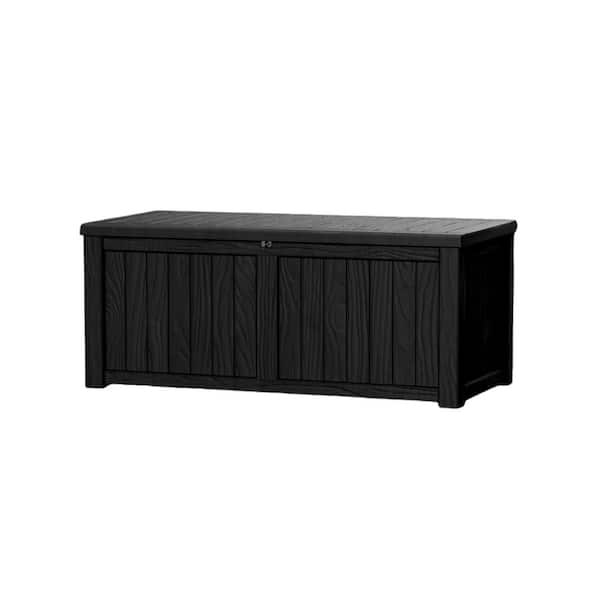 120 Gal. Black Outdoor Durable Storage Deck Box