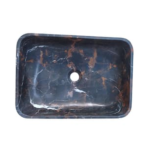 Maxton in Honed King Gold Marble Rectangular Vessel Sink