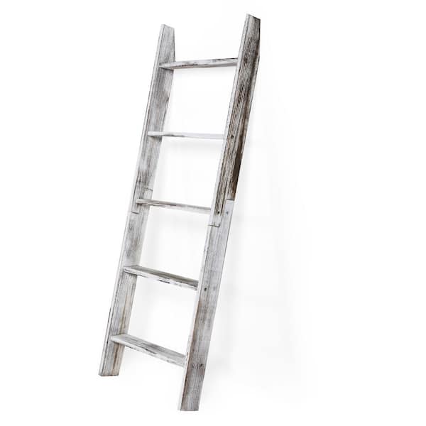 Wood Blanket Ladder 5ft Free US Shipping Rustic Towel Rack Decorative Farmhouse 