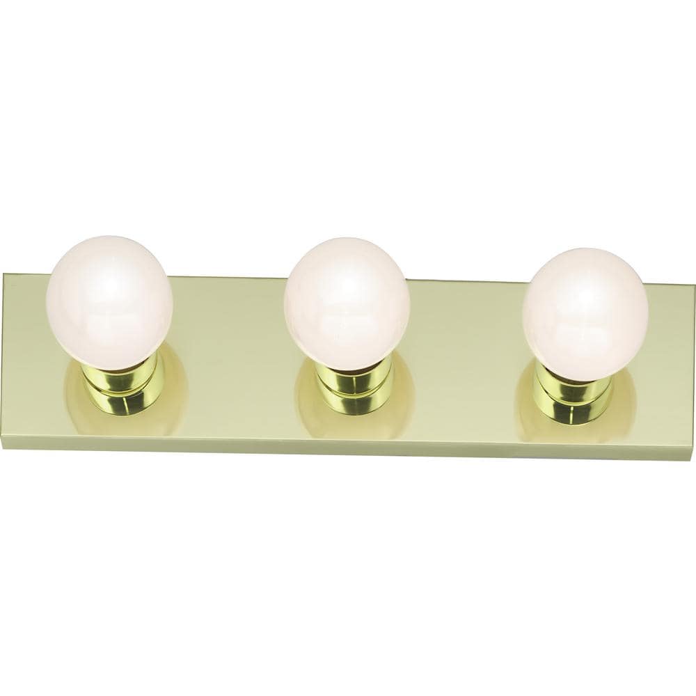 Nuvo 18 in. 3-Light Polished Brass Vanity Light with No Shade price history on PriceWatchPro