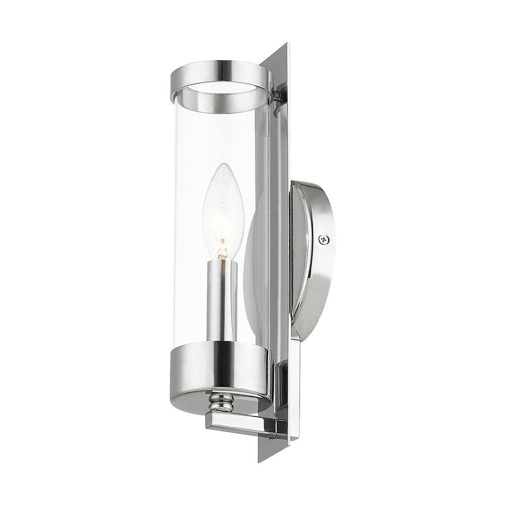 Castleton Polished Chrome 1-Light ADA Compliant Wall Sconce with Clear Glass