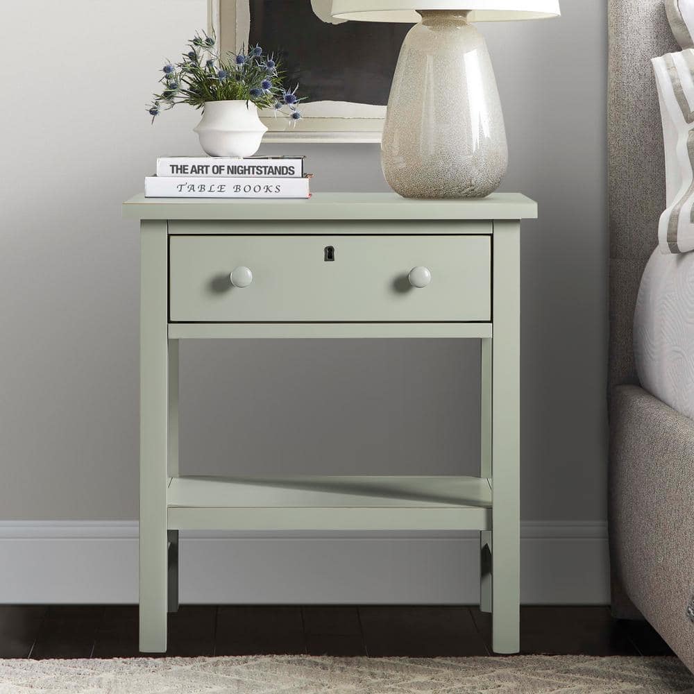 Franklen Antique Gray 1-Drawer 24 in. W Nightstand