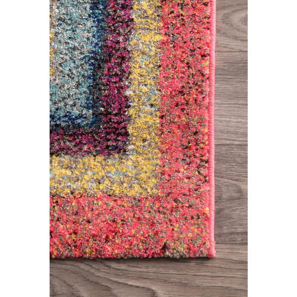 Reversible Multicolor Synthetic Indoor Runner Rug 31" x 8"