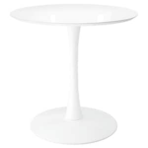 White Metal 32 in. Pedestal Dining Table Seats 2)