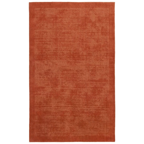 Mirage 9 ft. x 12 ft. Rust Solid Color Border Area Rug