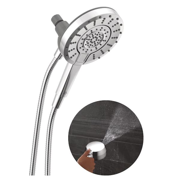 In2ition ProClean 5-Spray Wall Mount Dual Fixed and Handheld Shower Head in Chrome