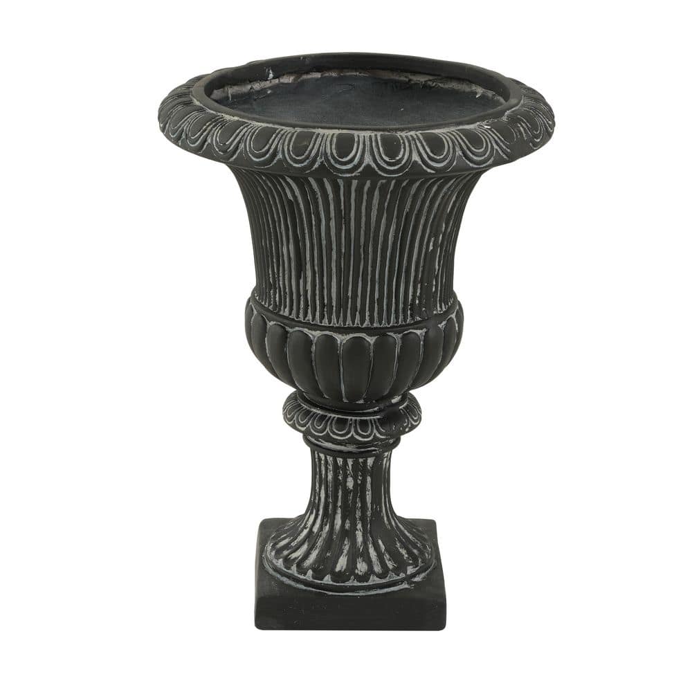 12.6 in. W x 9.4 in. H Antique Black Concrete MGO Classical Garden Fluted Urn Planter price history on PriceWatchPro