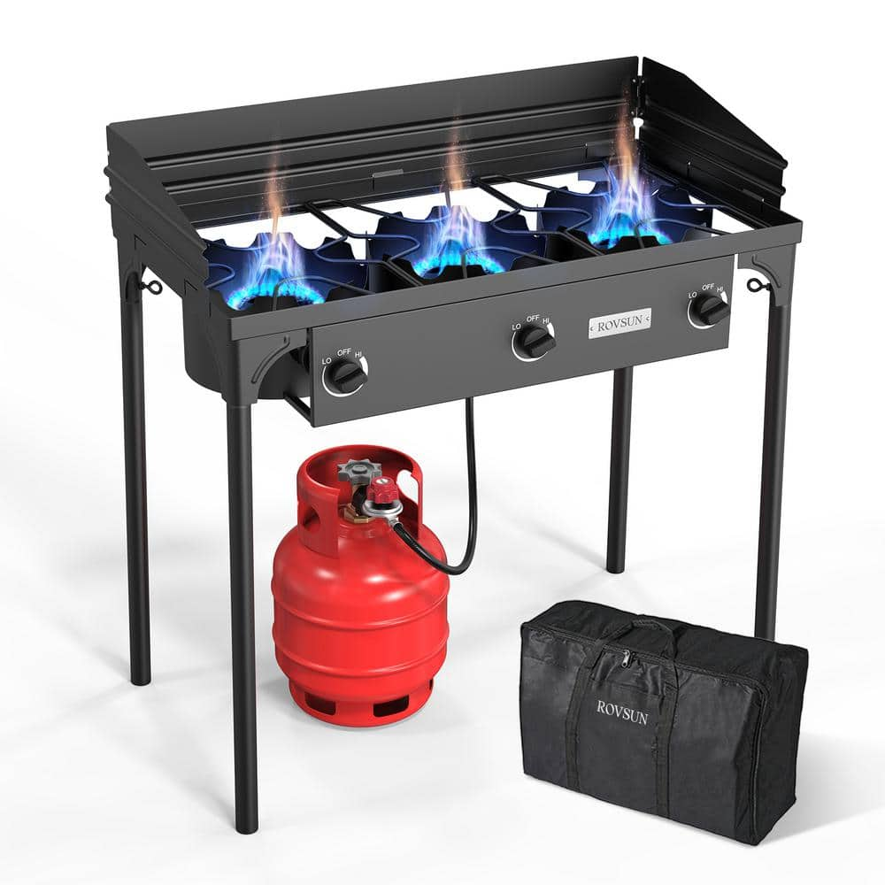 Gymax 225,000 BTU Outdoor 3-Burner Stove High Pressure Propane Gas Camp  Stove GYM08272 - The Home Depot