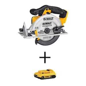 20-Volt MAX Cordless 6-1/2 in. Circular Saw (Tool-Only) with 20-Volt MAX Compact Lithium-Ion 2.0Ah Battery Pack