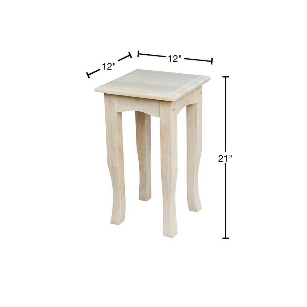 21" White Parawood Square Accent Table with Saber Legs