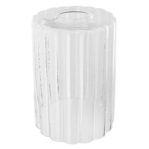 6 in. Height 3-Pack Clear Cylindrical Glass 1 in. Fitter Width Vanity Pendant Flush Mount Light Shade