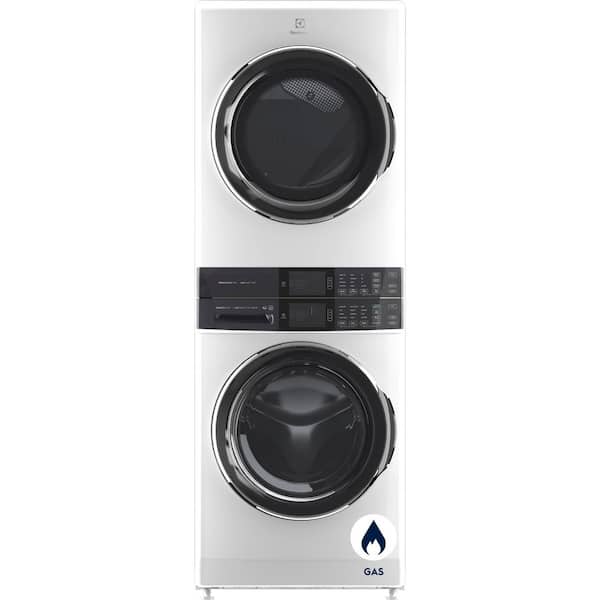 Electrolux 4.5 cu. ft. Stacked Washer and 8.0 cu. ft. Gas Dryer Laundry Tower in White with SmartBoost Premixing, Energy Star