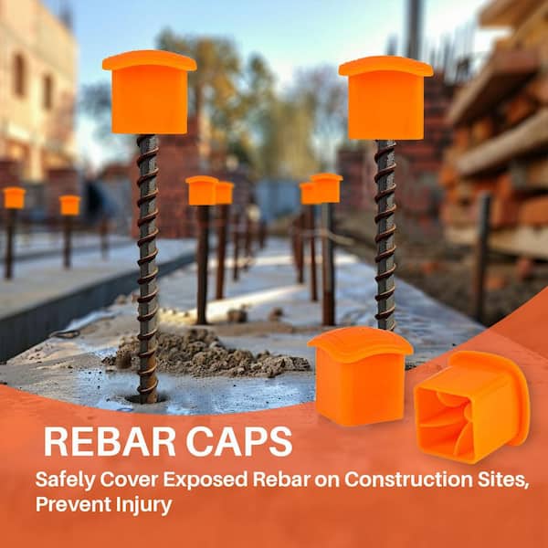 xinyoec 60-Pack Rebar Caps, Orange Mushroom Safety Cover for T