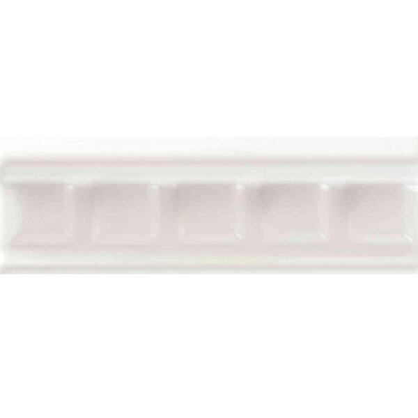 U.S. Ceramic Tile Bright Snow White 2 in. x 6 in. Dentil Listel Wall Tile-DISCONTINUED