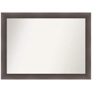 Hardwood Chocolate 42.75 in. W x 31.75 in. H Non-Beveled Wood Bathroom Wall Mirror in Brown