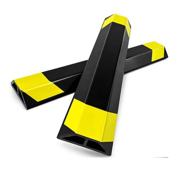 18 in. x 1.25 in. Heavy Duty Car Parking Stopper for Garage, Yellow (2-Pack)