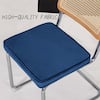 Close-up detail of the high-quality dark blue seat cushion fabric.