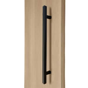 32 in. Square Ladder 1 in. x 1 in. Back-to-Back Stainless Steel Matte Black Door Pull Handleset for Easy Installation