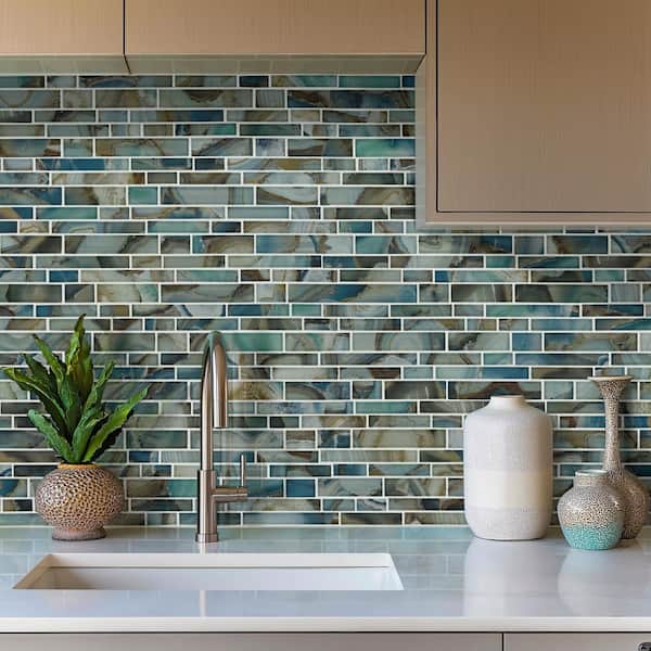 MSI      Night Sky Interlocking 11.81 in. x 11.81 in. x 8mm Matte Glass Mesh-Mounted Mosaic Tile (0.97 sq. ft.)