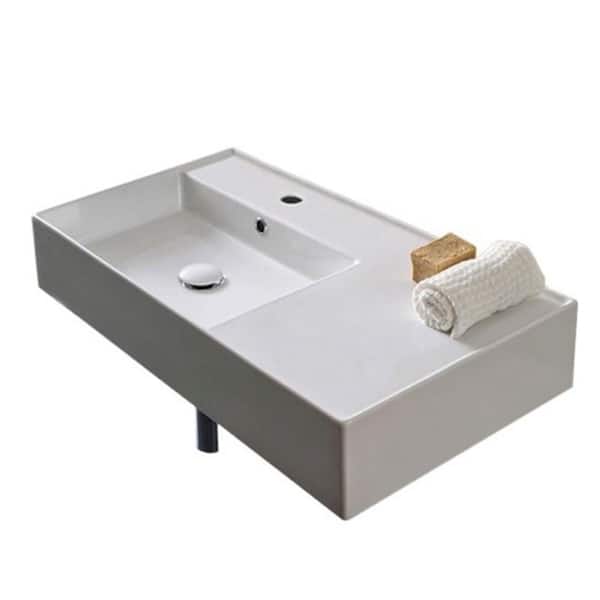 Nameeks Teorema Wall Mounted Bathroom Sink in White