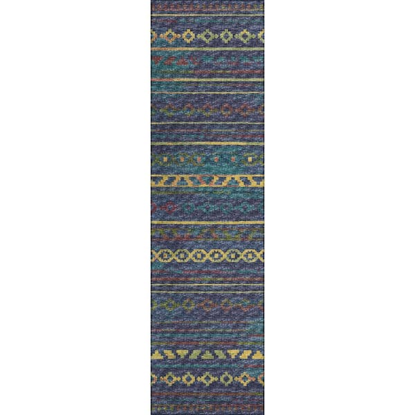 Yuma Multi 2 ft. 3 in. x 7 ft. 6 in. Geometric Indoor/Outdoor Washable Area Rug