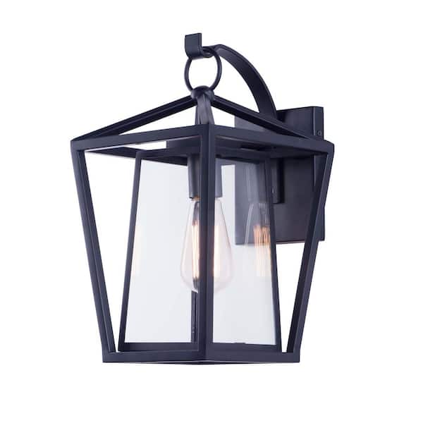 Artisan 9 in. W 1-Light Black Outdoor Wall Lantern Sconce