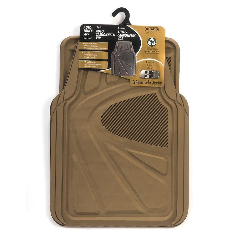UPC 033299294515 product image for Tan Trimmable Rubber Floor Mat Set (4-Piece) | upcitemdb.com