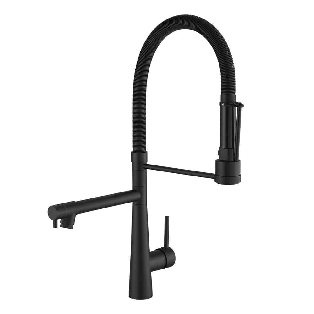 Black Pull Down Sprayer Kitchen Faucet Dual Outlet 360° Swivel High Brass Kitchen Sink Tap with Two Water Modes price history on PriceWatchPro