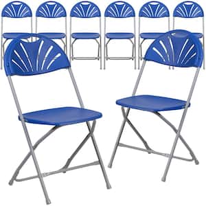 Blue Metal Folding Chair (Set of 8)