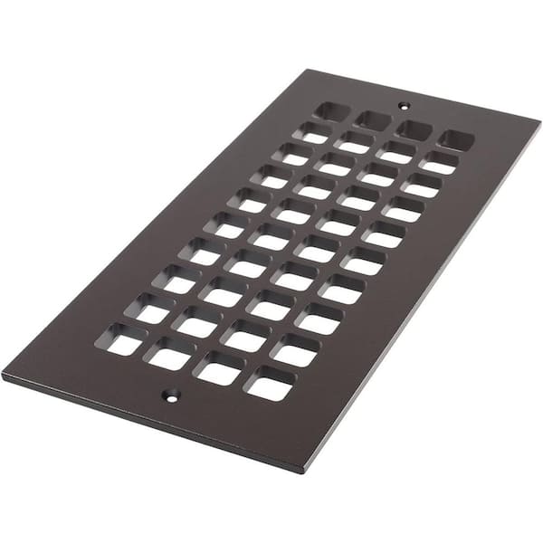 Reggio Registers Square Series 4 in. x 10 in. Aluminum Grille, Oil Rubbed Bronze with Mounting Holes