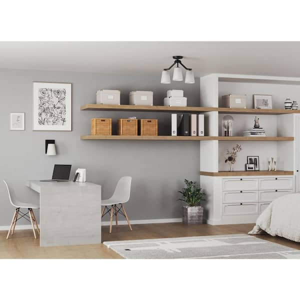 Progress Lighting Vertex Collection 3-Light Matte Black Etched White Contemporary Convertible Chandelier