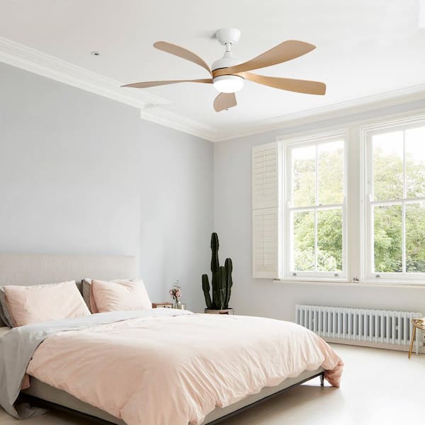 PUDO 52 in. Rustic Natural Indoor Ceiling Fan Light with 3 Color
