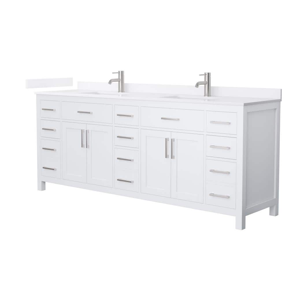 Wyndham Collection Beckett 84 in. Double Freestanding White Bath