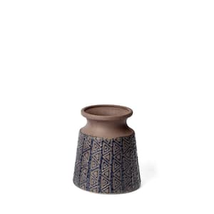 Sefina I Blue/Brown Small Decorative Vase