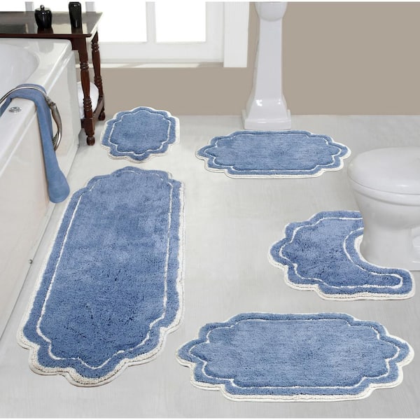 Wildon Home Devie 2 Piece Blue Bath Rug Set (Set of 2)