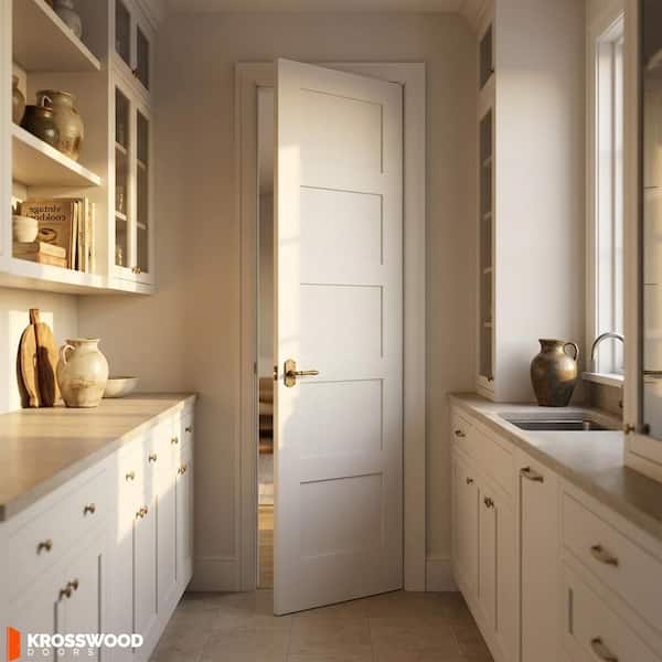 Krosswood Doors 24 in. x 96 in. Shaker 5-Panel Primed Solid Core
