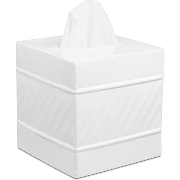 Ceramic Tissue Box Cover Napkin Holder for Countertop Living Room Household  Black 