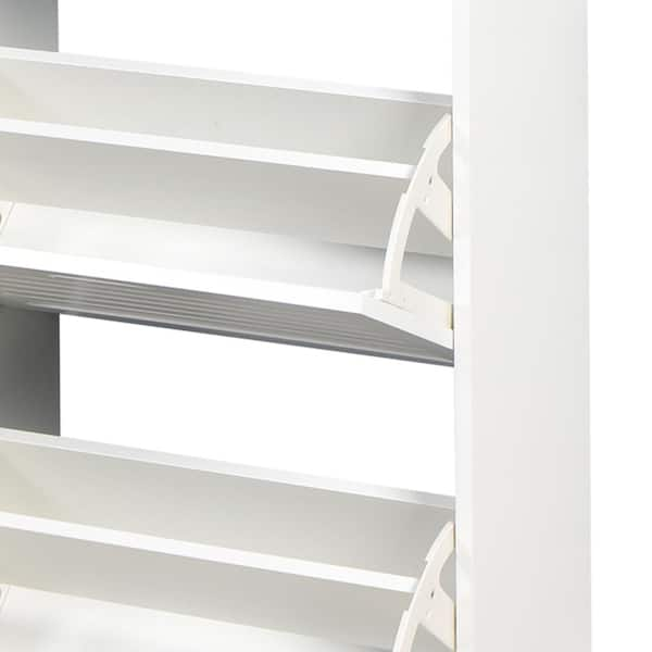 HIKAKA Shoe Rack Wooden Shoe Storage Cabinet - WHITE