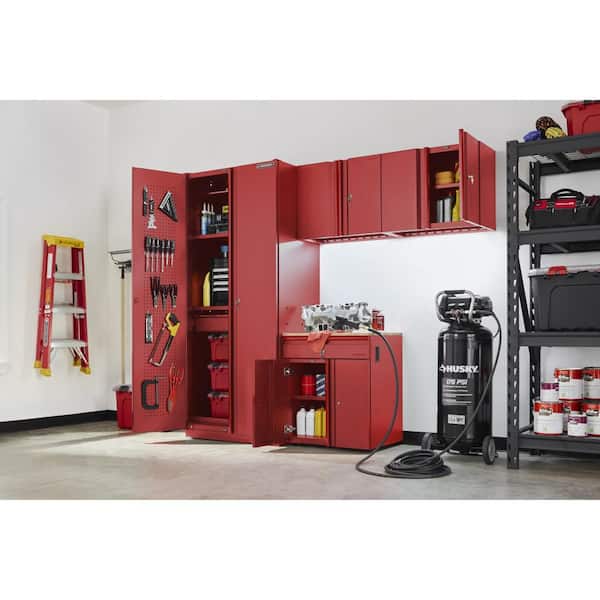 4-Piece Heavy Duty Welded Steel Garage Storage System in Red (92 in. W x 81 in. H x 24 in. D)