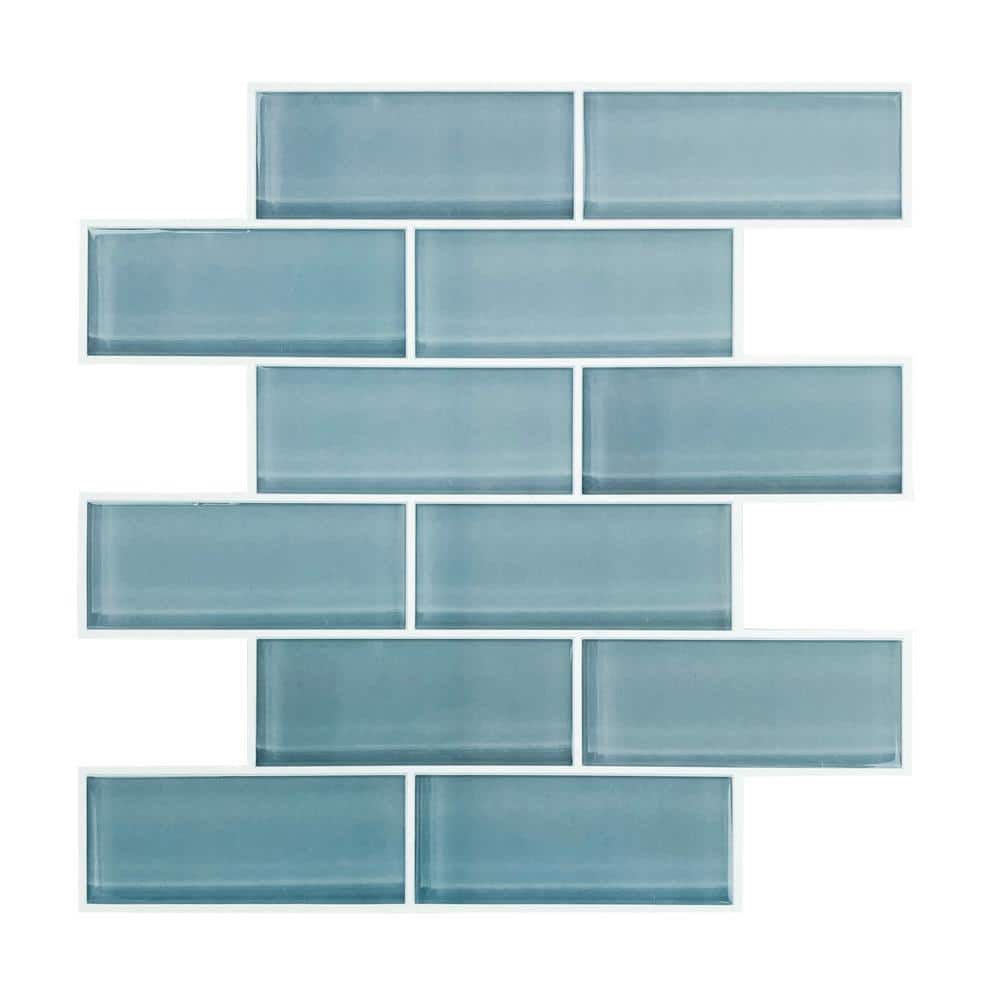 RoomMates Blue Seaglass 10.5 in. x 10.5 in. Vinyl Peel and Stick Tiles